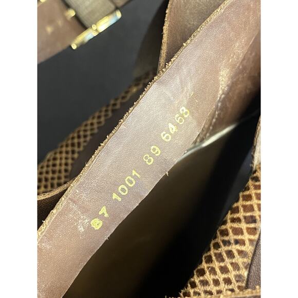 Cathy Jean Women’s Brown Open Toe Adjustable Leather Strap 5” Wedge Sandles - Picture 9 of 10